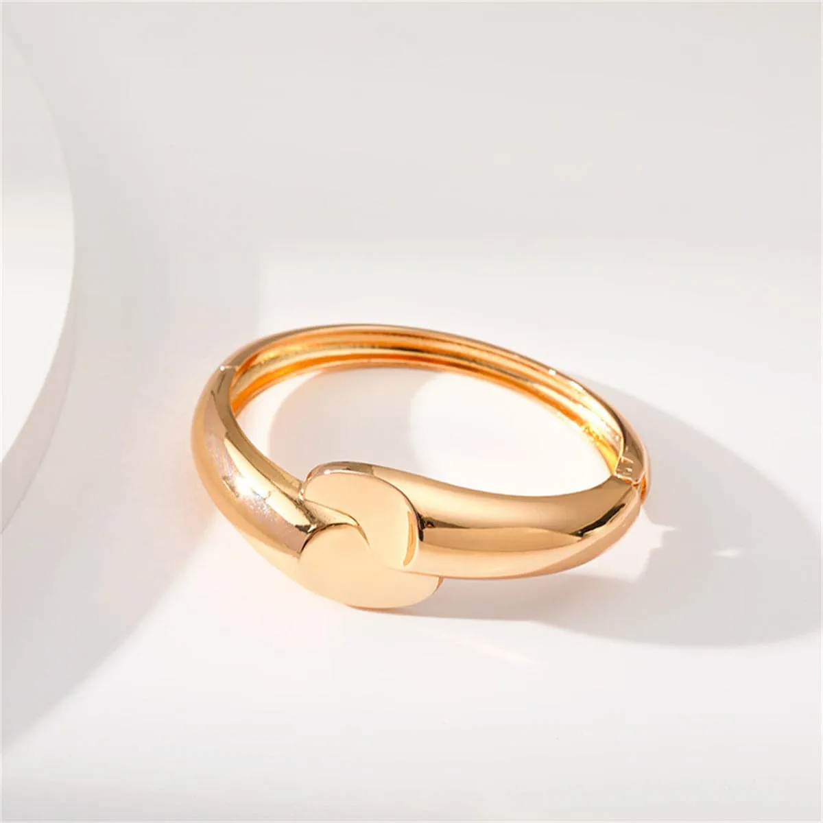 18K Gold-Plated Comma Hinge Bypass Bangle