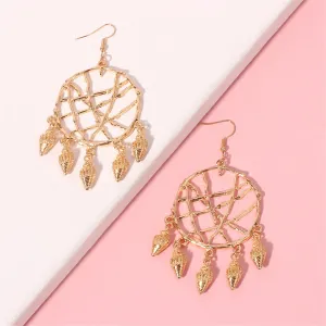 18K Gold-Plated Conch Web Drop Earrings