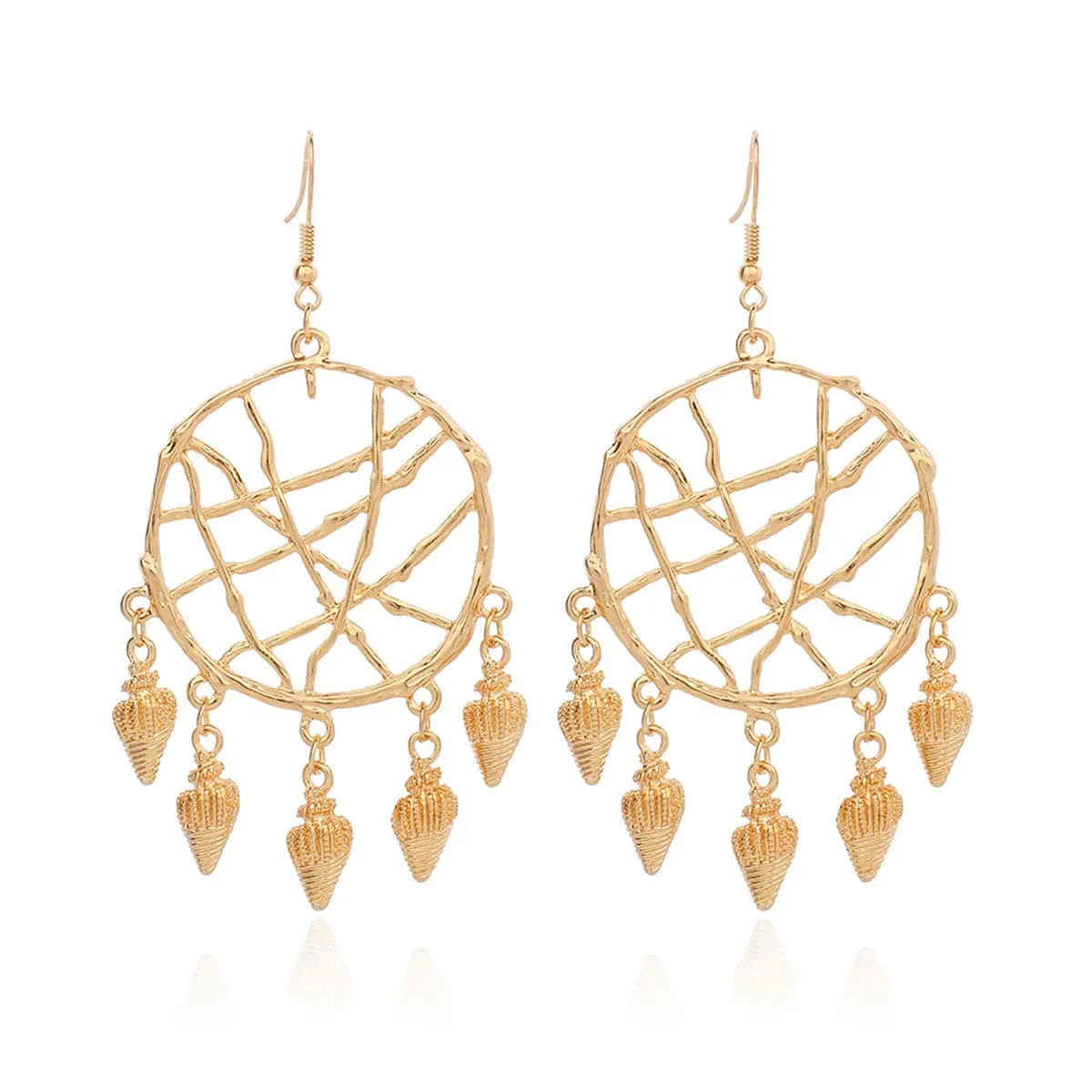 18K Gold-Plated Conch Web Drop Earrings
