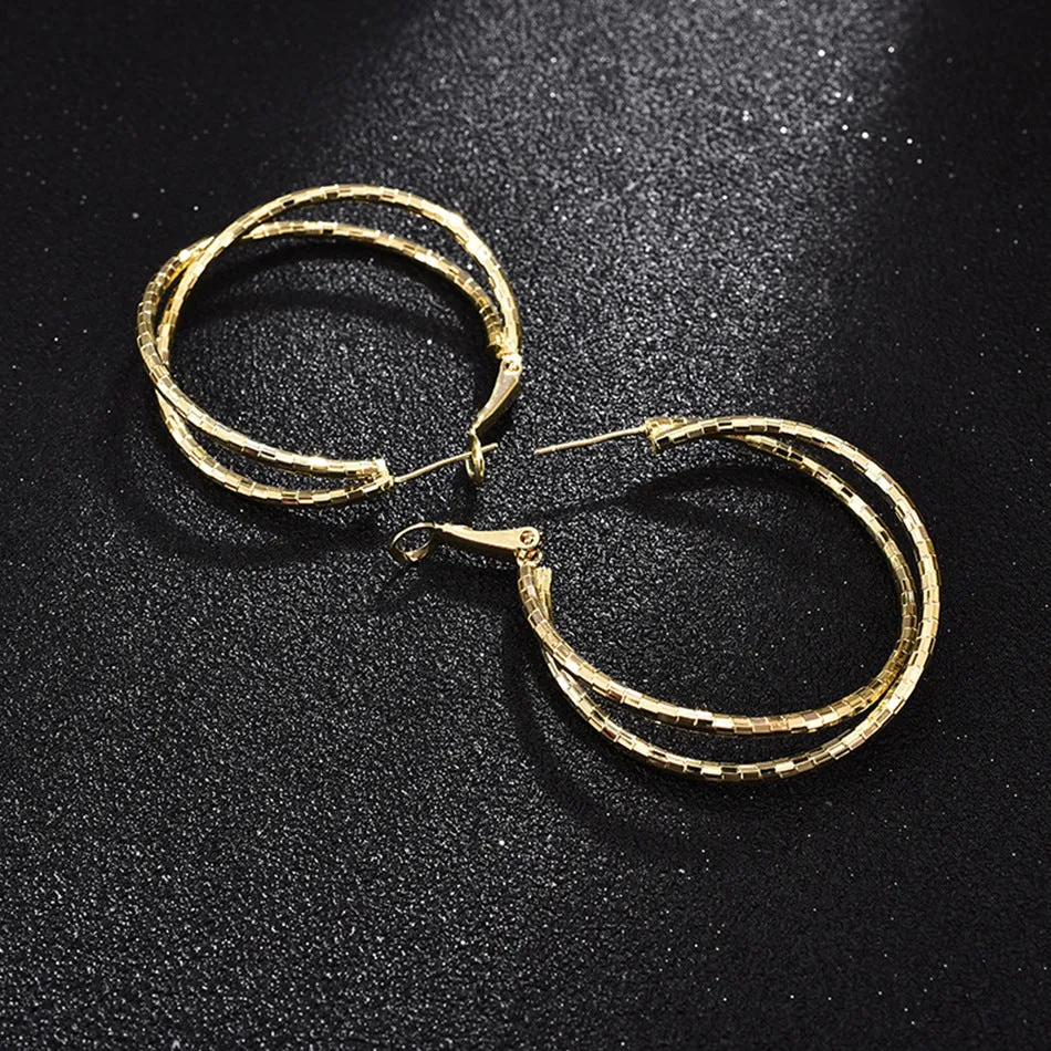 18K Gold-Plated Crisscross Hoop Earrings