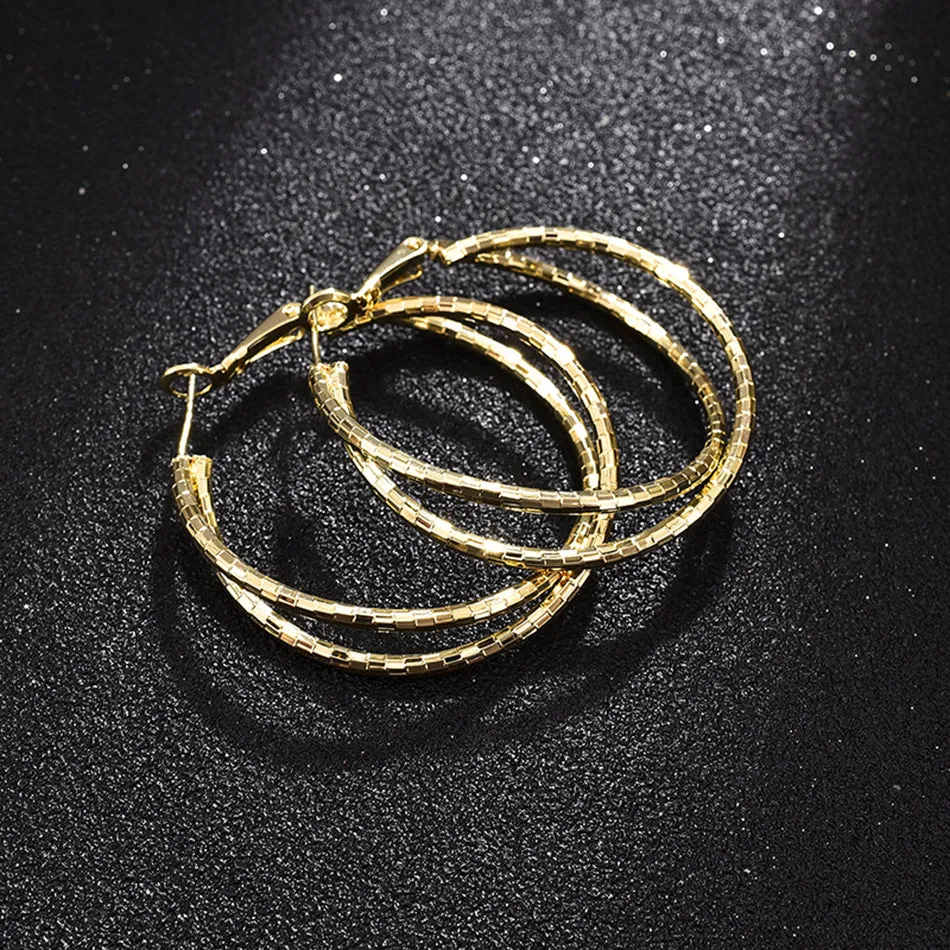 18K Gold-Plated Crisscross Hoop Earrings