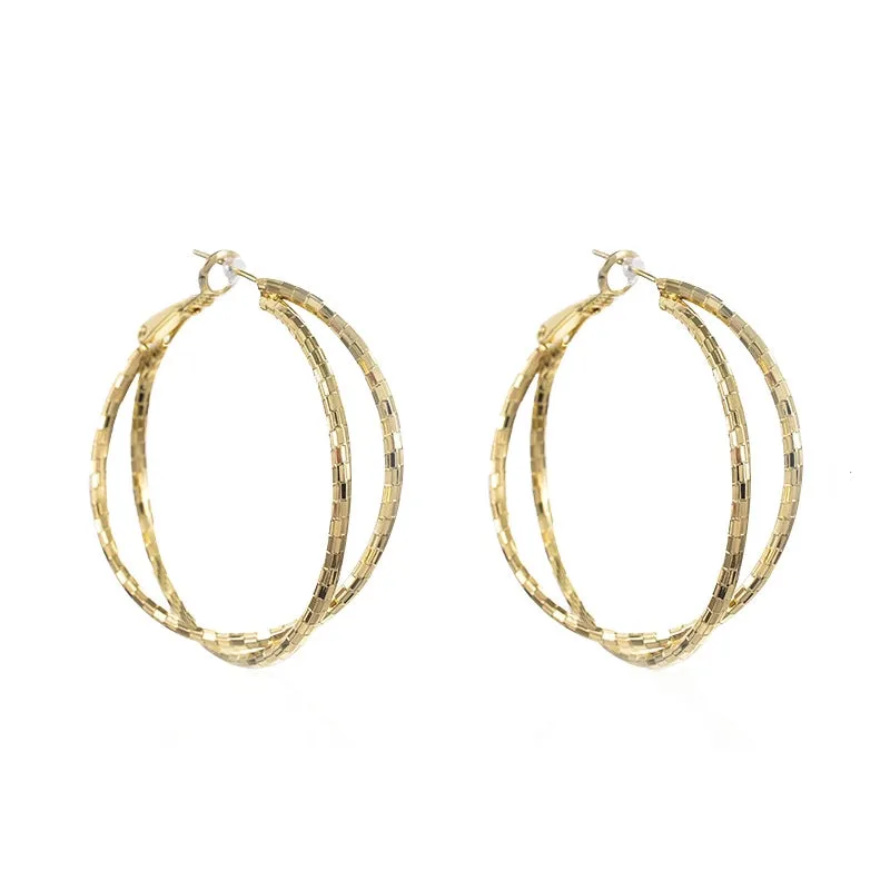 18K Gold-Plated Crisscross Hoop Earrings