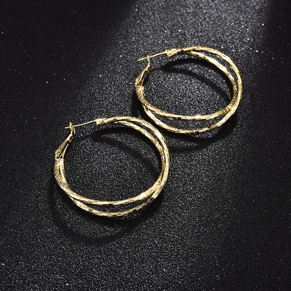 18K Gold-Plated Crisscross Hoop Earrings