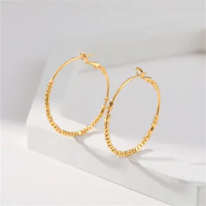 18K Gold-Plated Cube Beaded Hoop Earrings