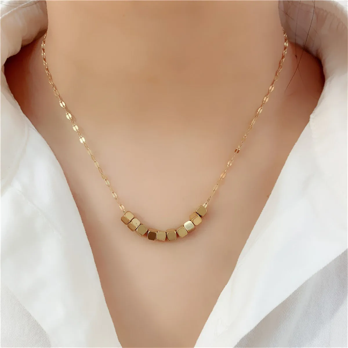 18K Gold-Plated Cube Necklace