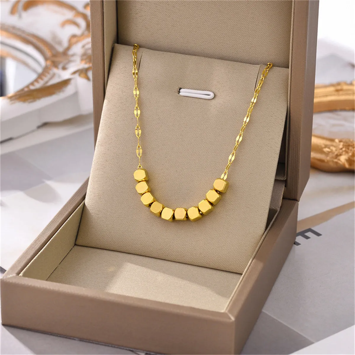 18K Gold-Plated Cube Necklace