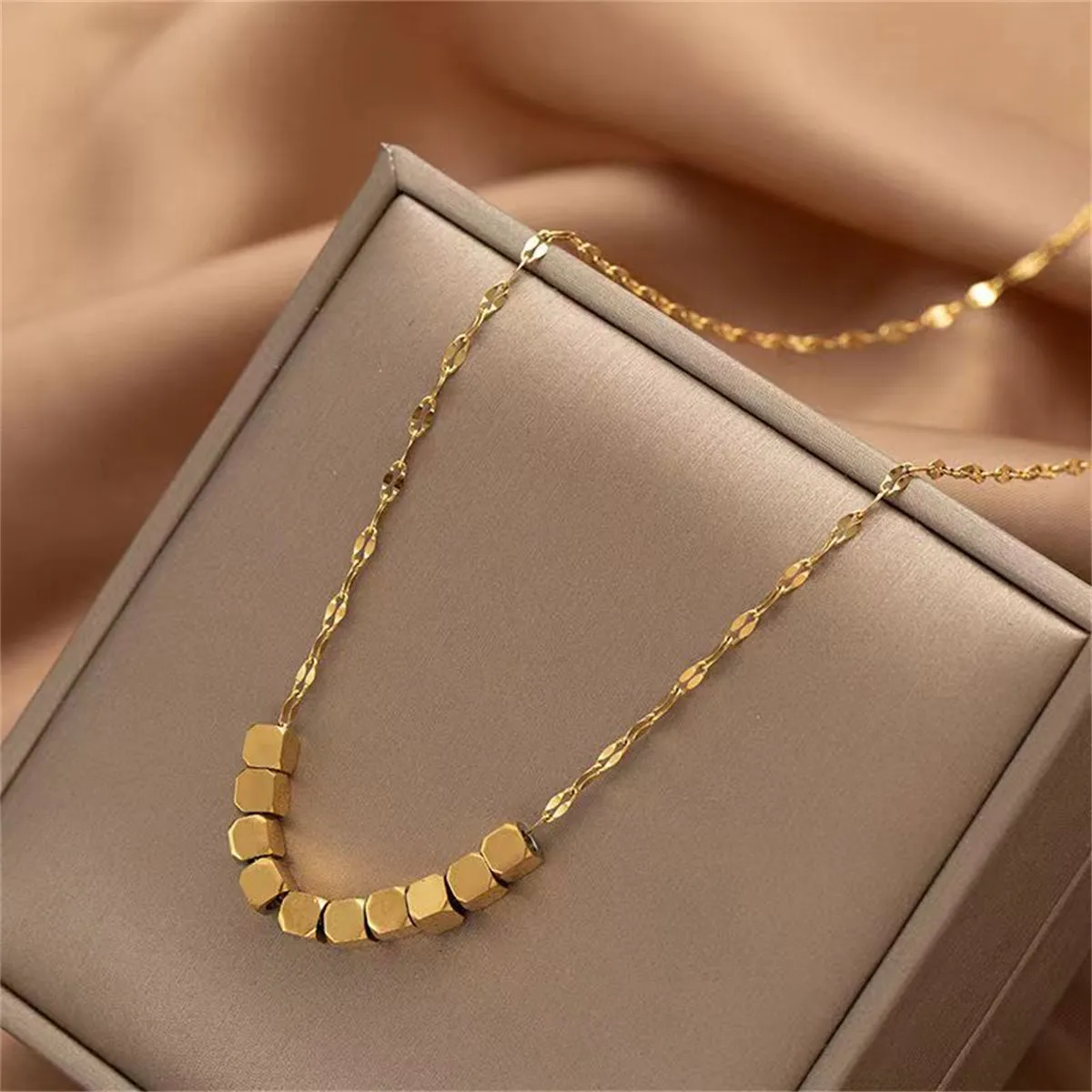 18K Gold-Plated Cube Necklace