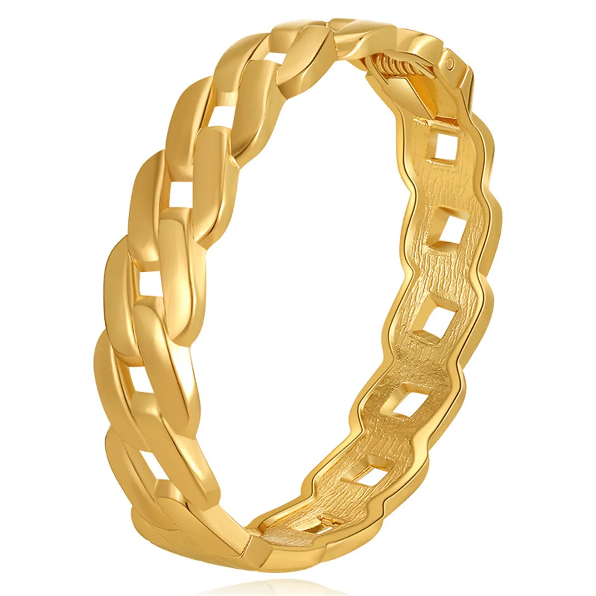 18K Gold-Plated Curb Chain Bangle