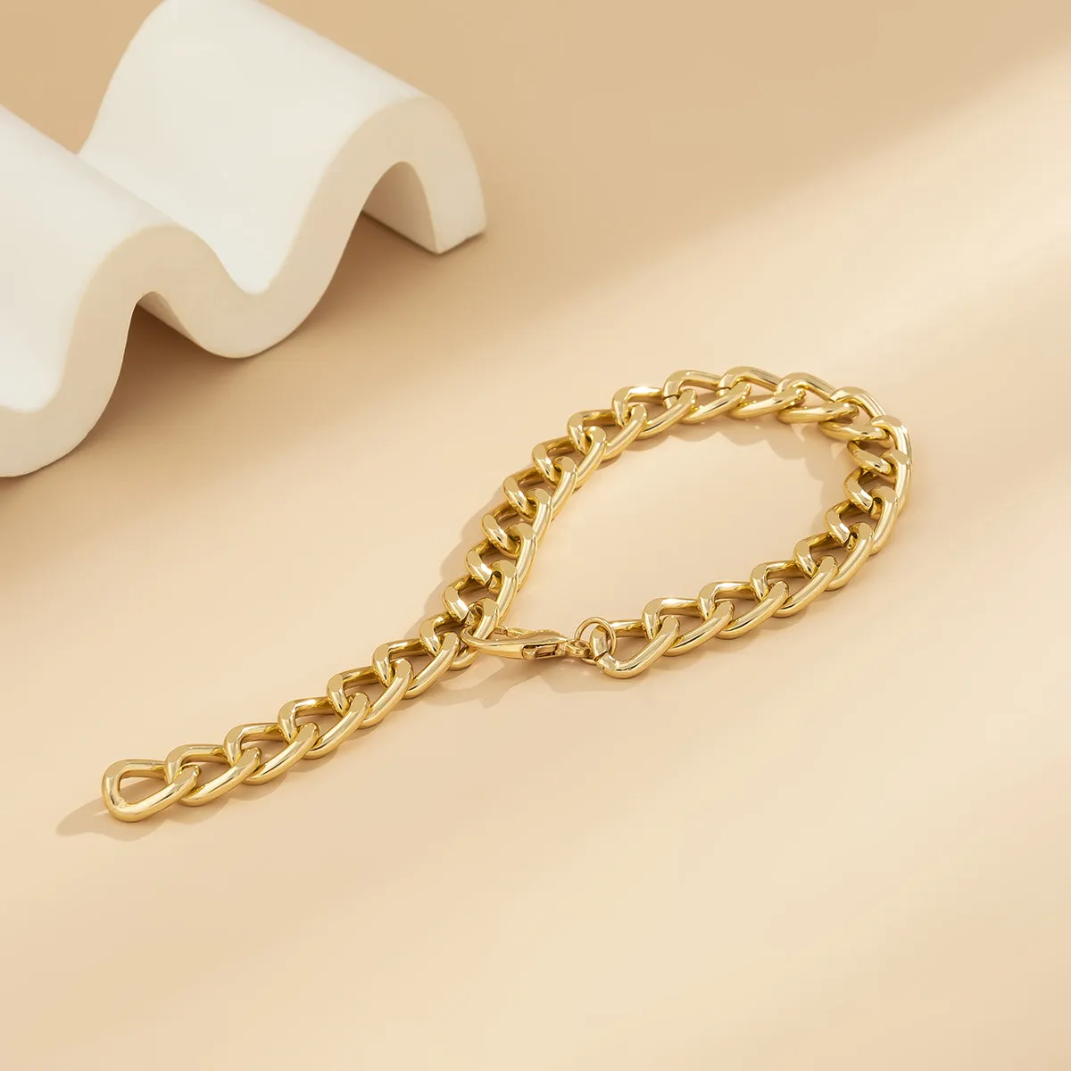 18K Gold-Plated Curb Chain Bracelet
