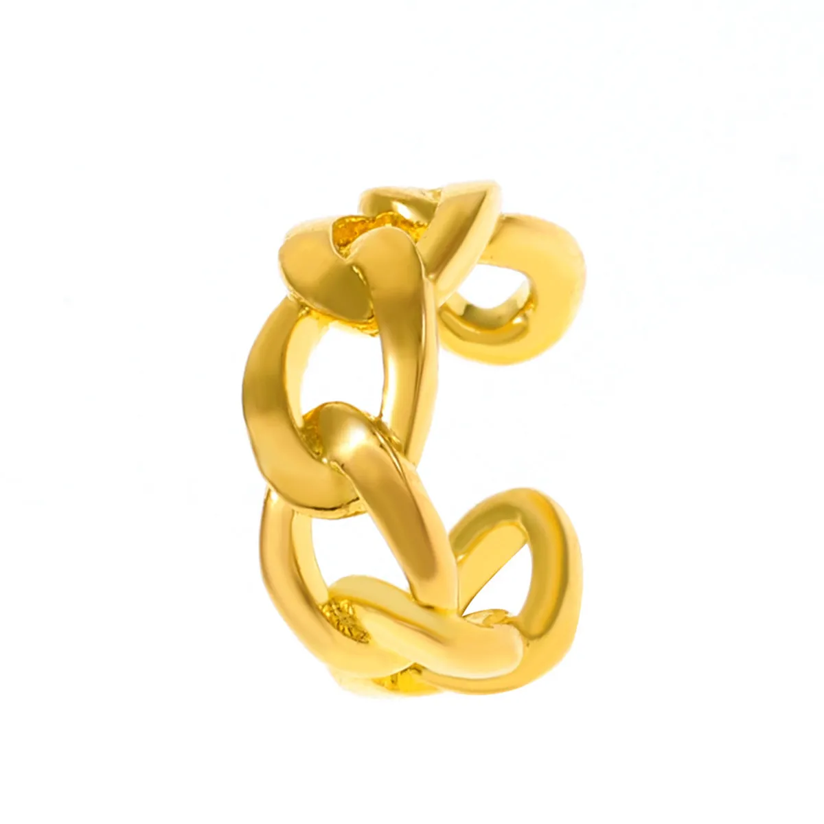 18K Gold-Plated Curb Chain Ear Cuff