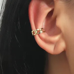 18K Gold-Plated Curb Chain Ear Cuff