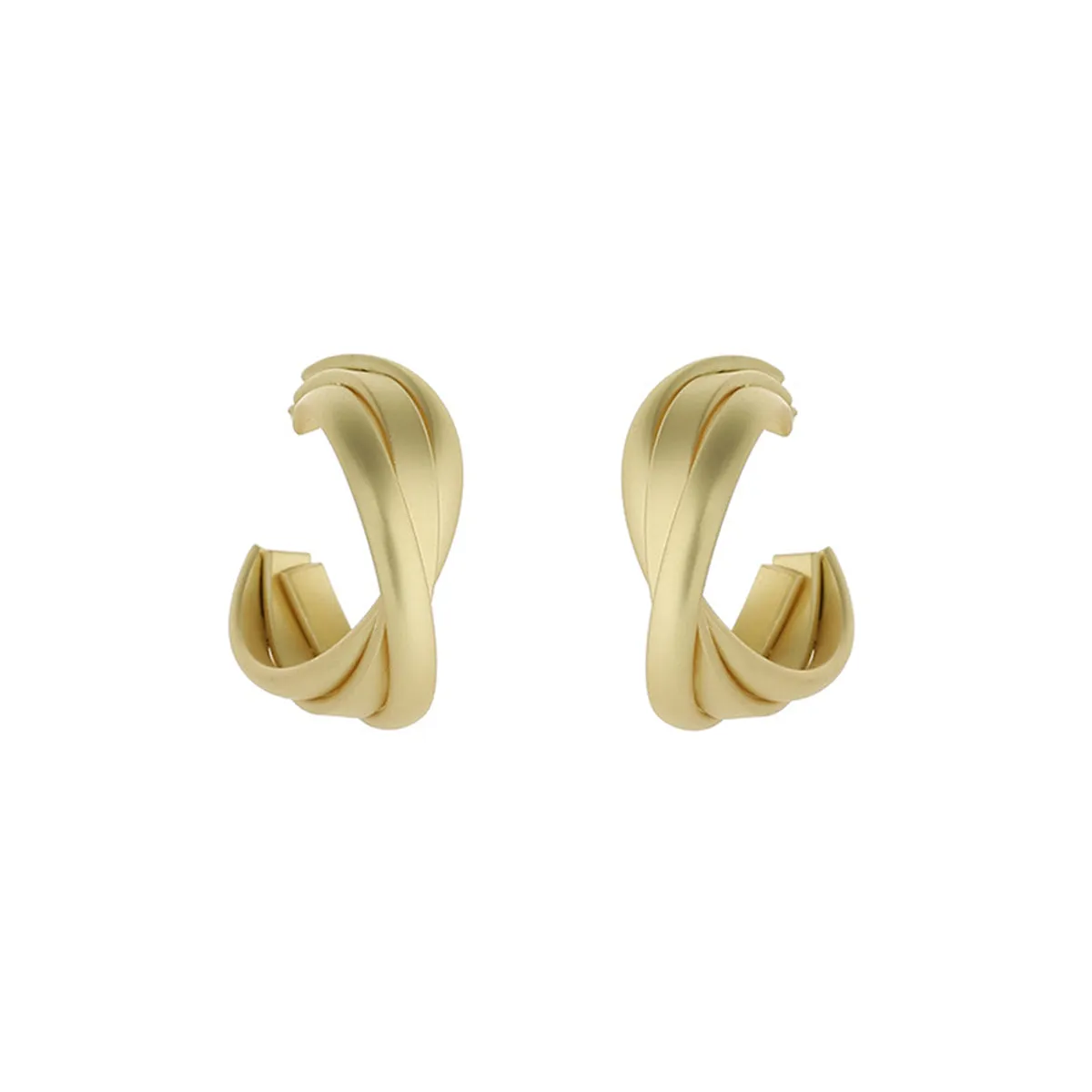 18K Gold-Plated Curved Hoop Earrings