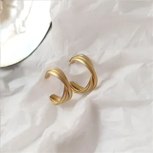 18K Gold-Plated Curved Hoop Earrings