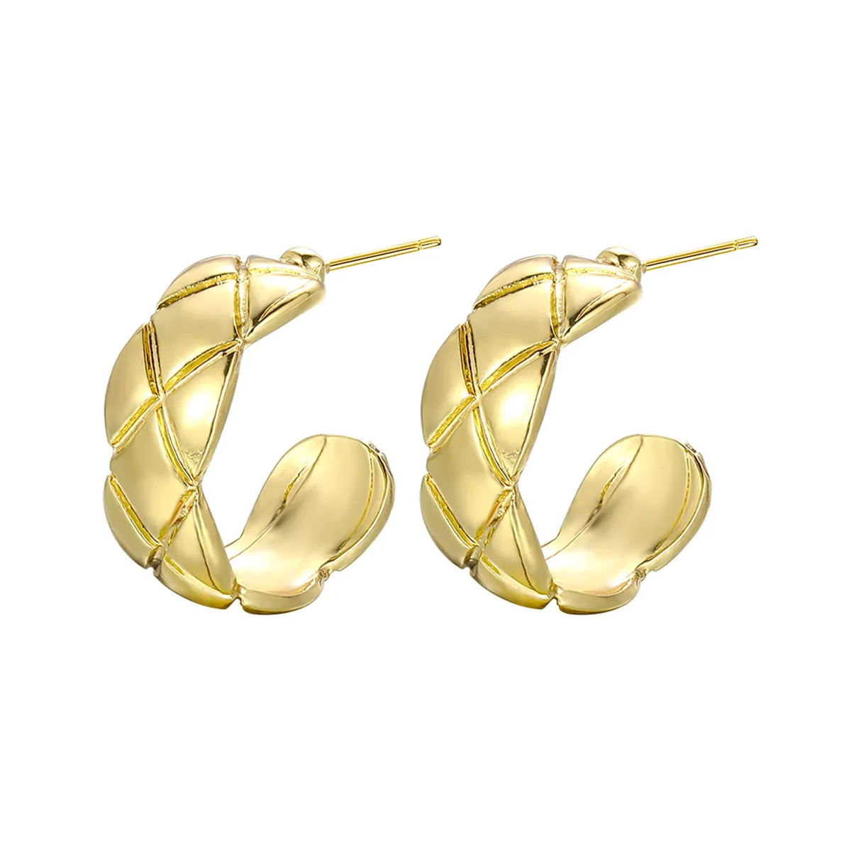 18K Gold-Plated Cut Hoop Earrings