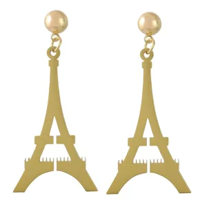 18K Gold-Plated Eiffel Tower Drop Earrings