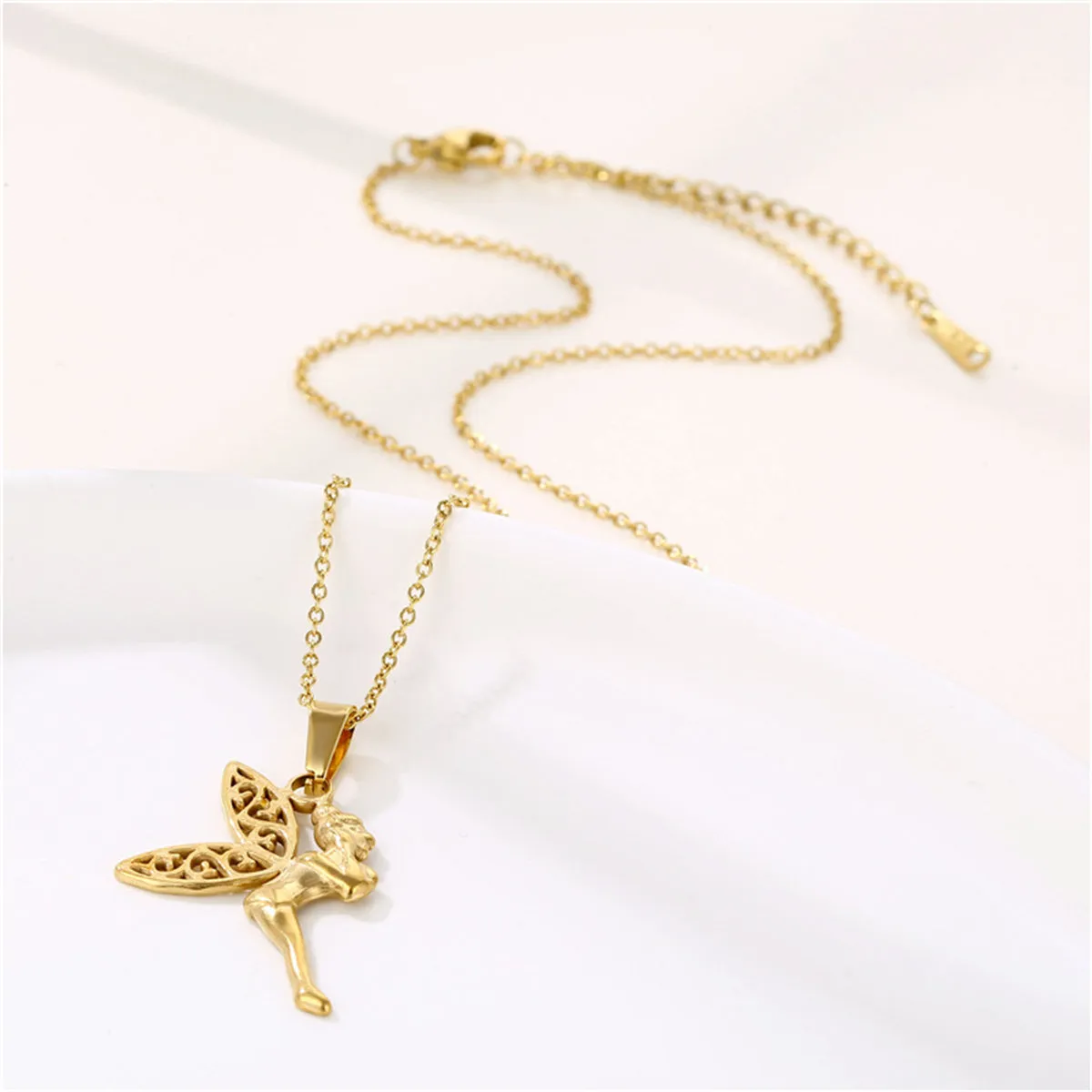 18K Gold-Plated Fairy Pendant Necklace