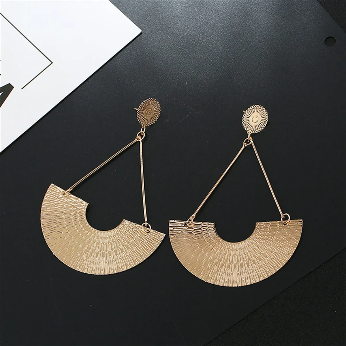 18K Gold-Plated Fan Drop Earrings
