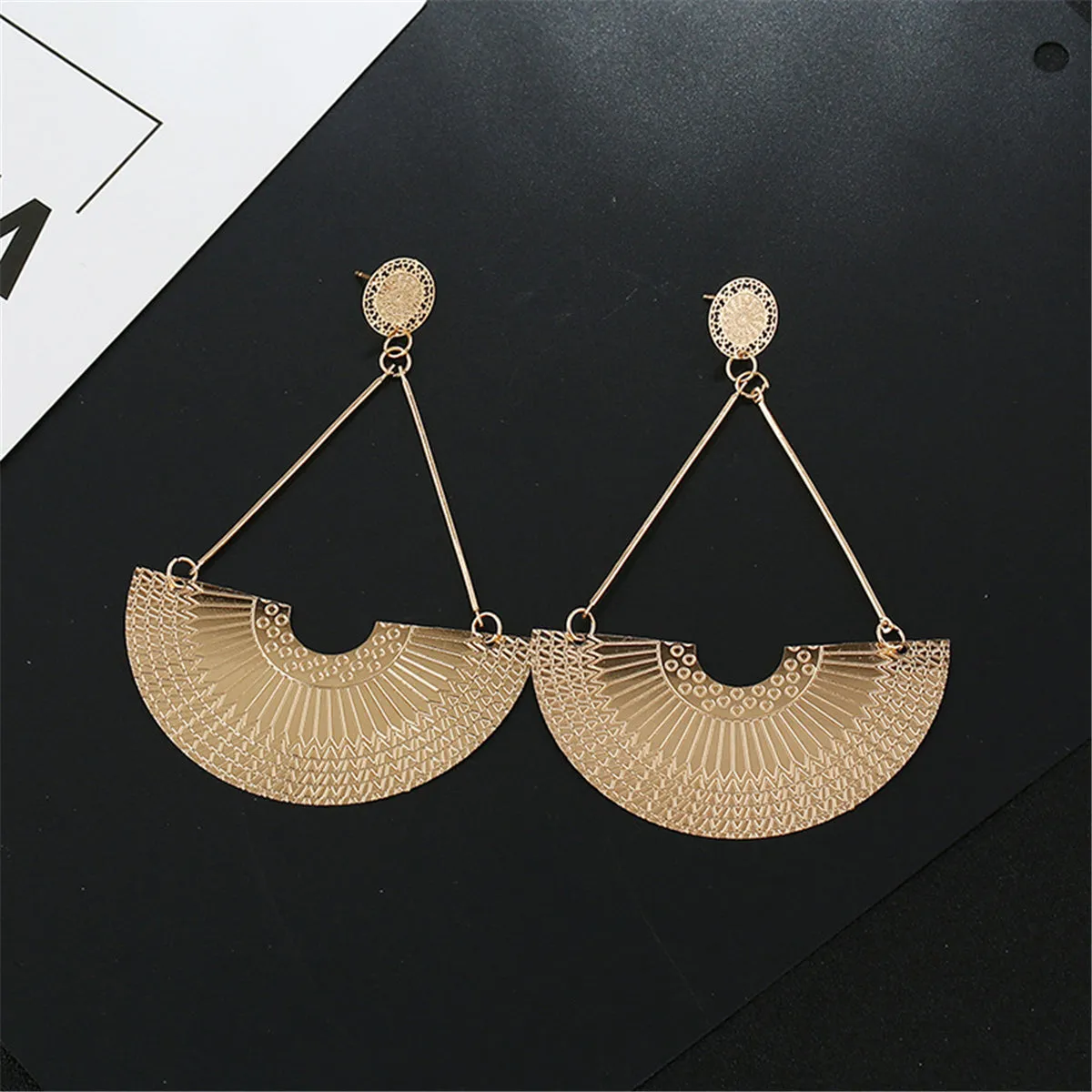 18K Gold-Plated Fan Drop Earrings