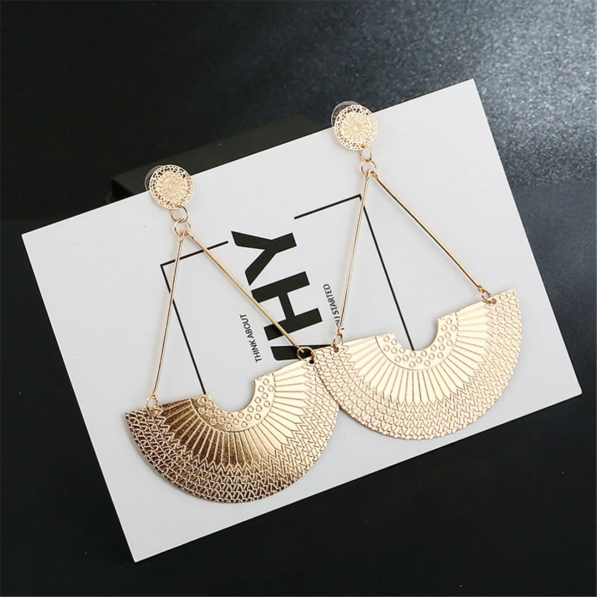 18K Gold-Plated Fan Drop Earrings