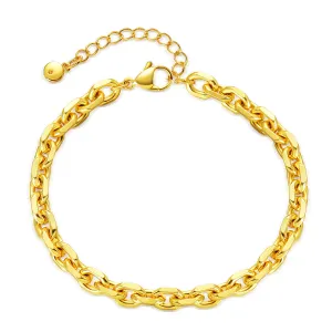 18K Gold-Plated Figaro Chain Bracelet