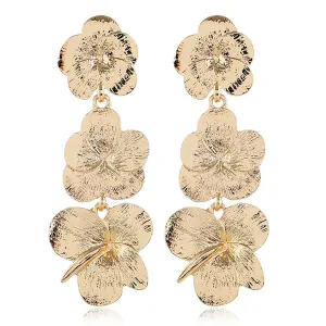 18K Gold-Plated Flower Drop Earrings