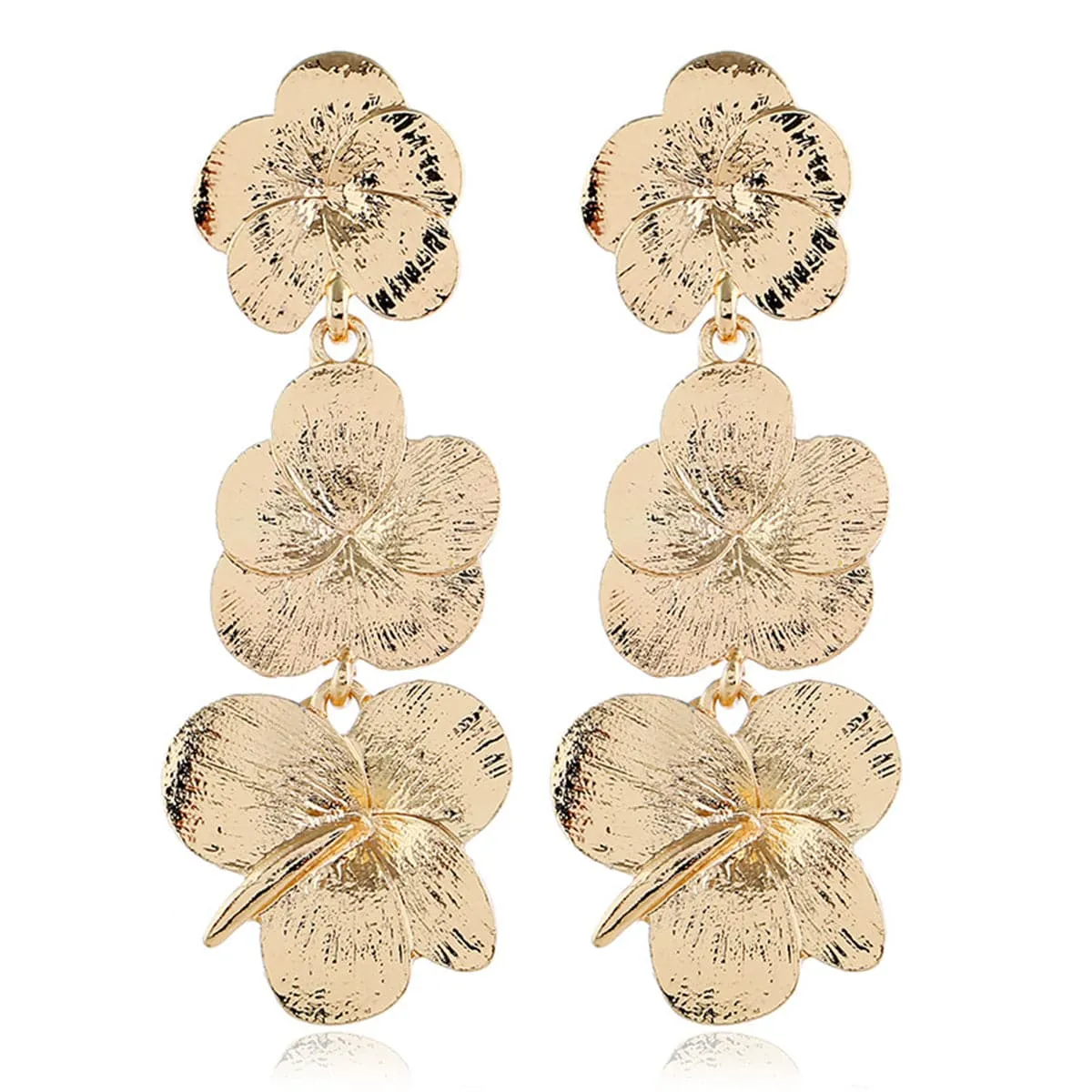 18K Gold-Plated Flower Drop Earrings