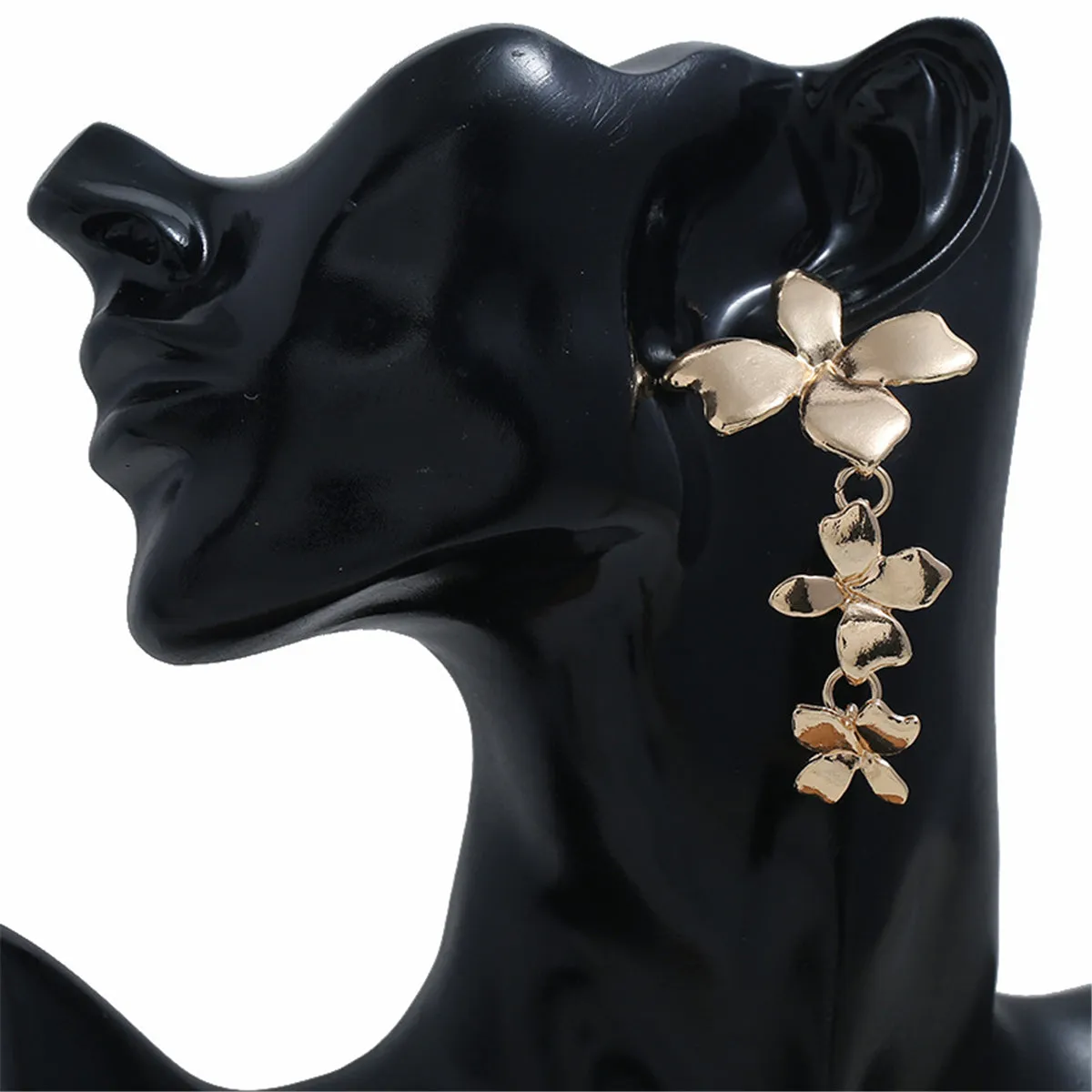 18K Gold-Plated Flower-Link Drop Earrings