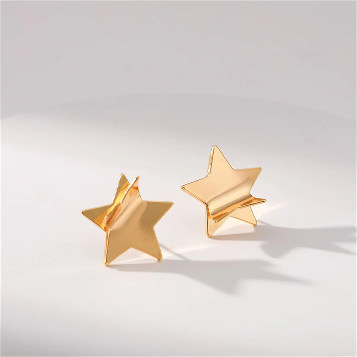 18K Gold-Plated Folded Star Stud Earrings