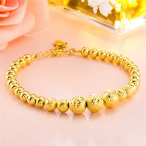 18K Gold-Plated Frosted Bead Bracelet