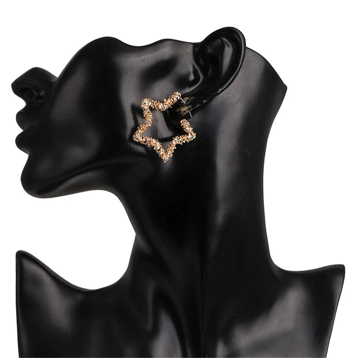 18K Gold-Plated Geometric Star Hoop Earrings