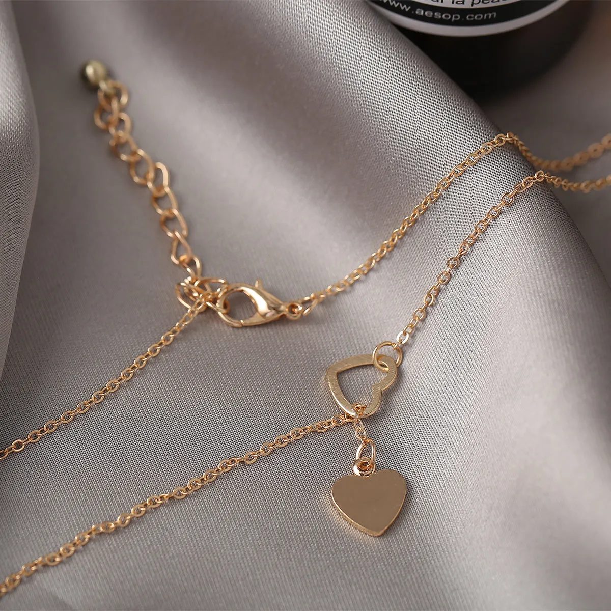 18K Gold-Plated Heart Lariat Necklace