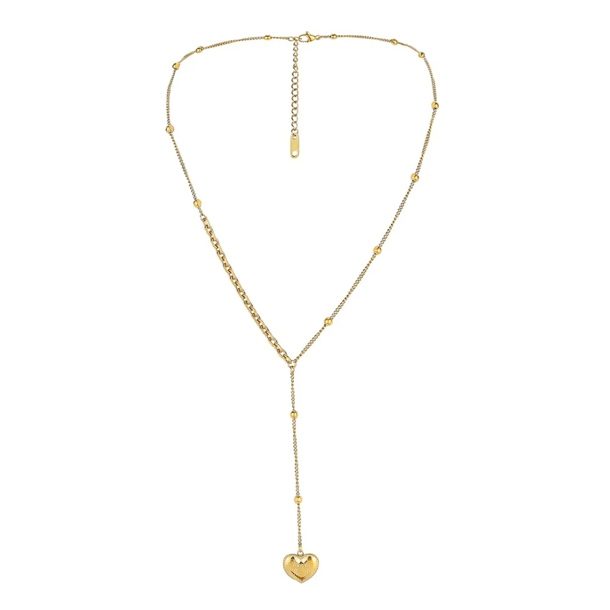 18K Gold-Plated Heart Lariat Necklace