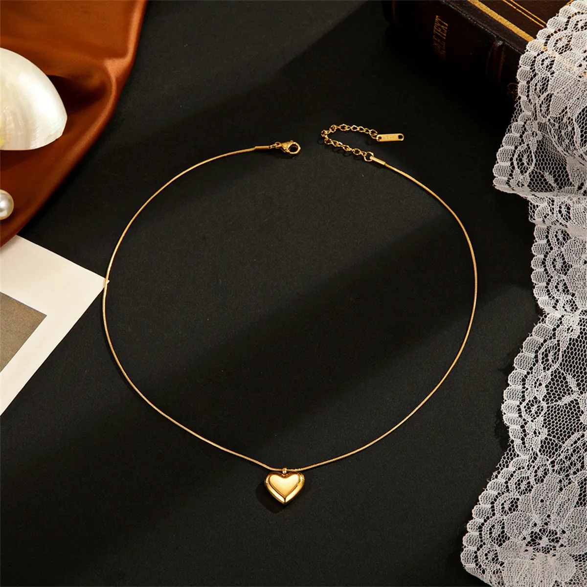 18K Gold-Plated Heart Pendant Necklace