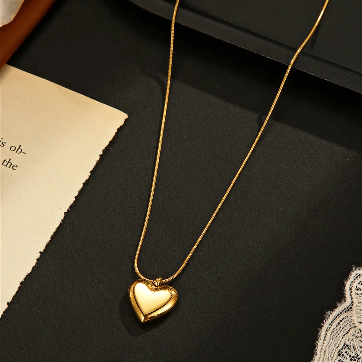 18K Gold-Plated Heart Pendant Necklace
