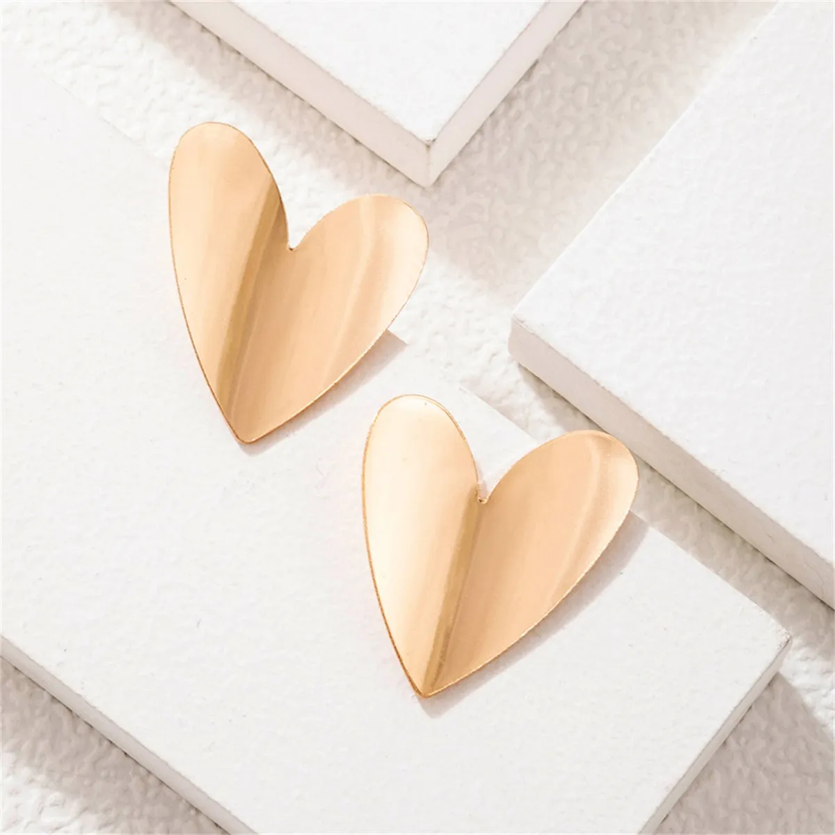 18K Gold-Plated Heart Stud Earrings