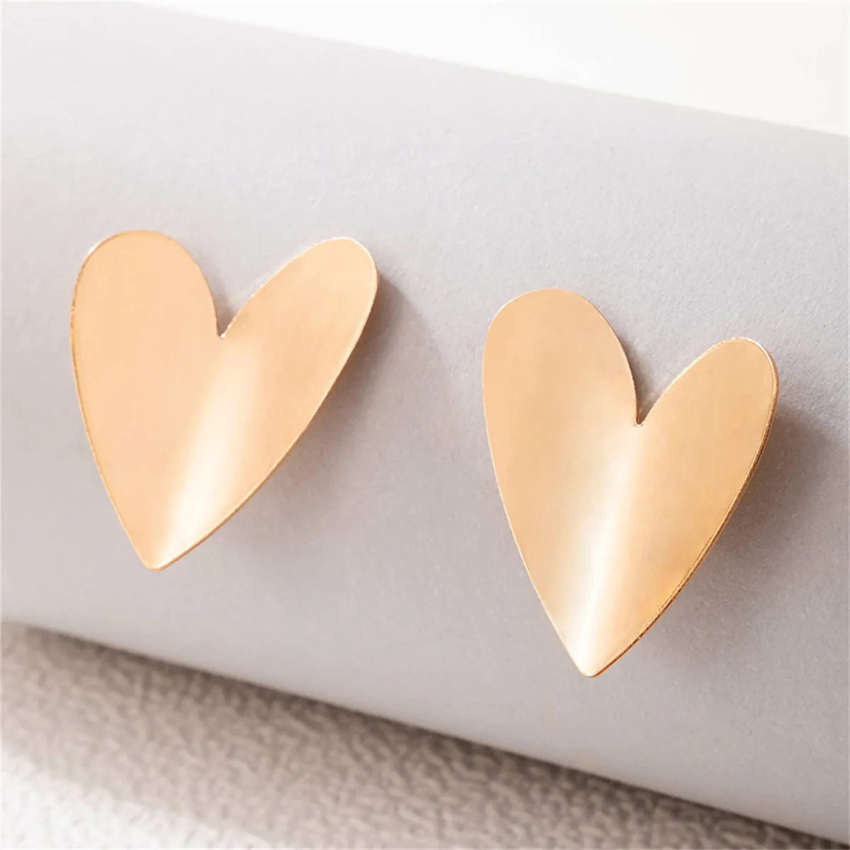 18K Gold-Plated Heart Stud Earrings