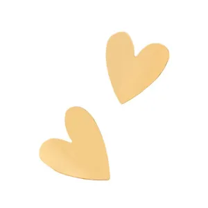 18K Gold-Plated Heart Stud Earrings