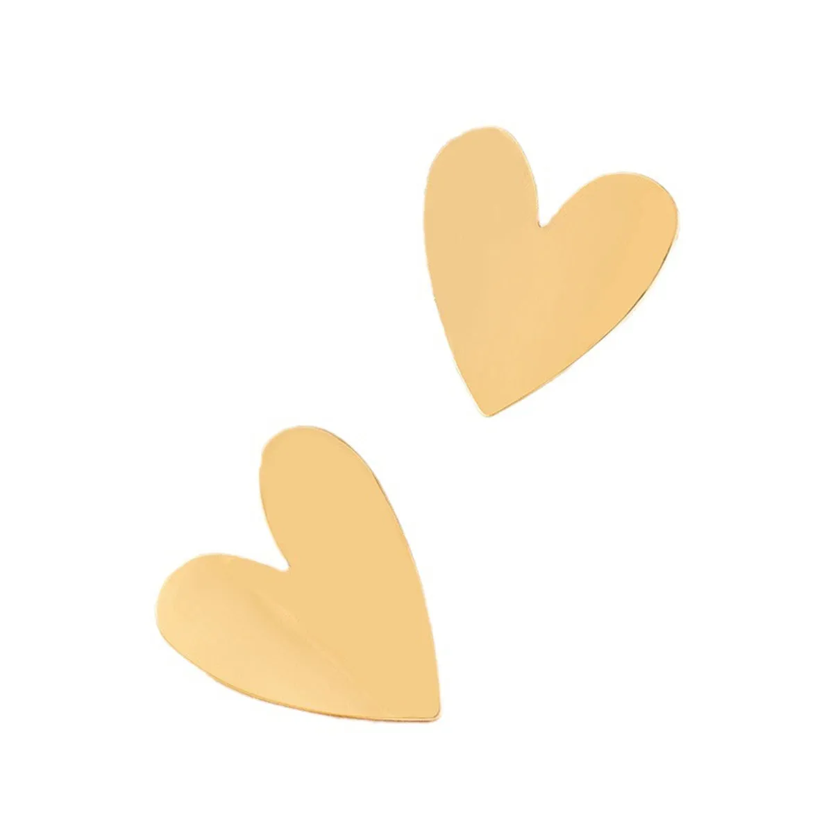 18K Gold-Plated Heart Stud Earrings