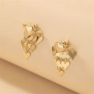 18K Gold-Plated Heart Tassel Ear Jackets