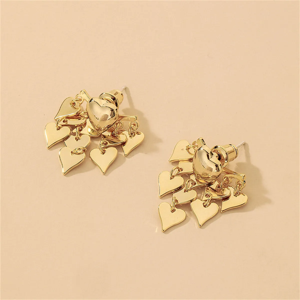 18K Gold-Plated Heart Tassel Ear Jackets