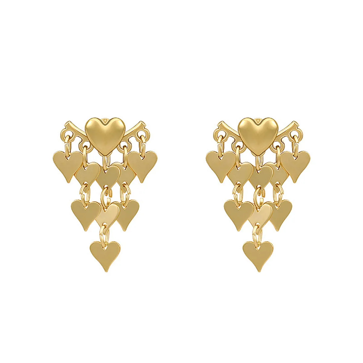 18K Gold-Plated Heart Tassel Ear Jackets