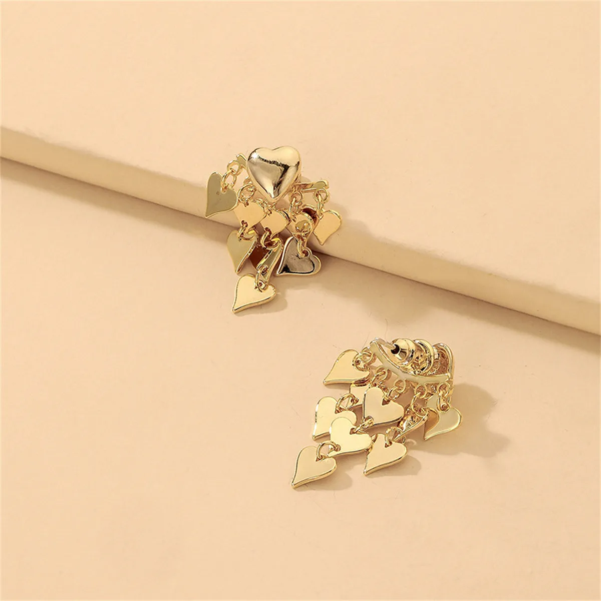18K Gold-Plated Heart Tassel Ear Jackets