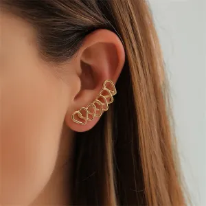 18K Gold-Plated Hearts Ear Climber