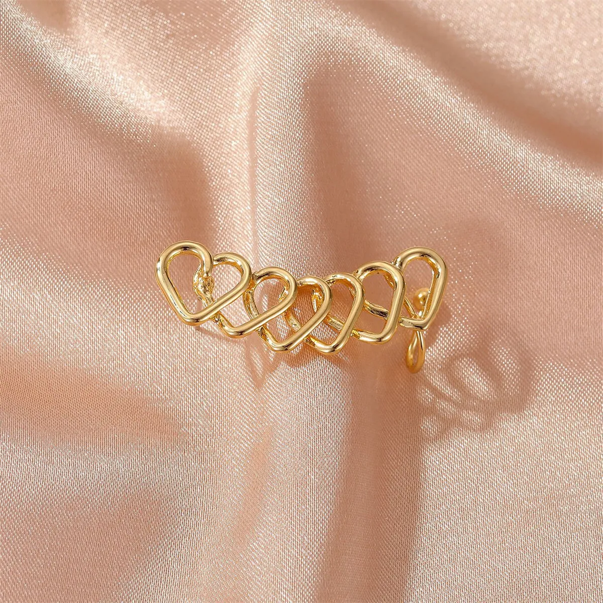 18K Gold-Plated Hearts Ear Climber