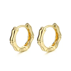 18K Gold-Plated Hexagon Huggie Earrings