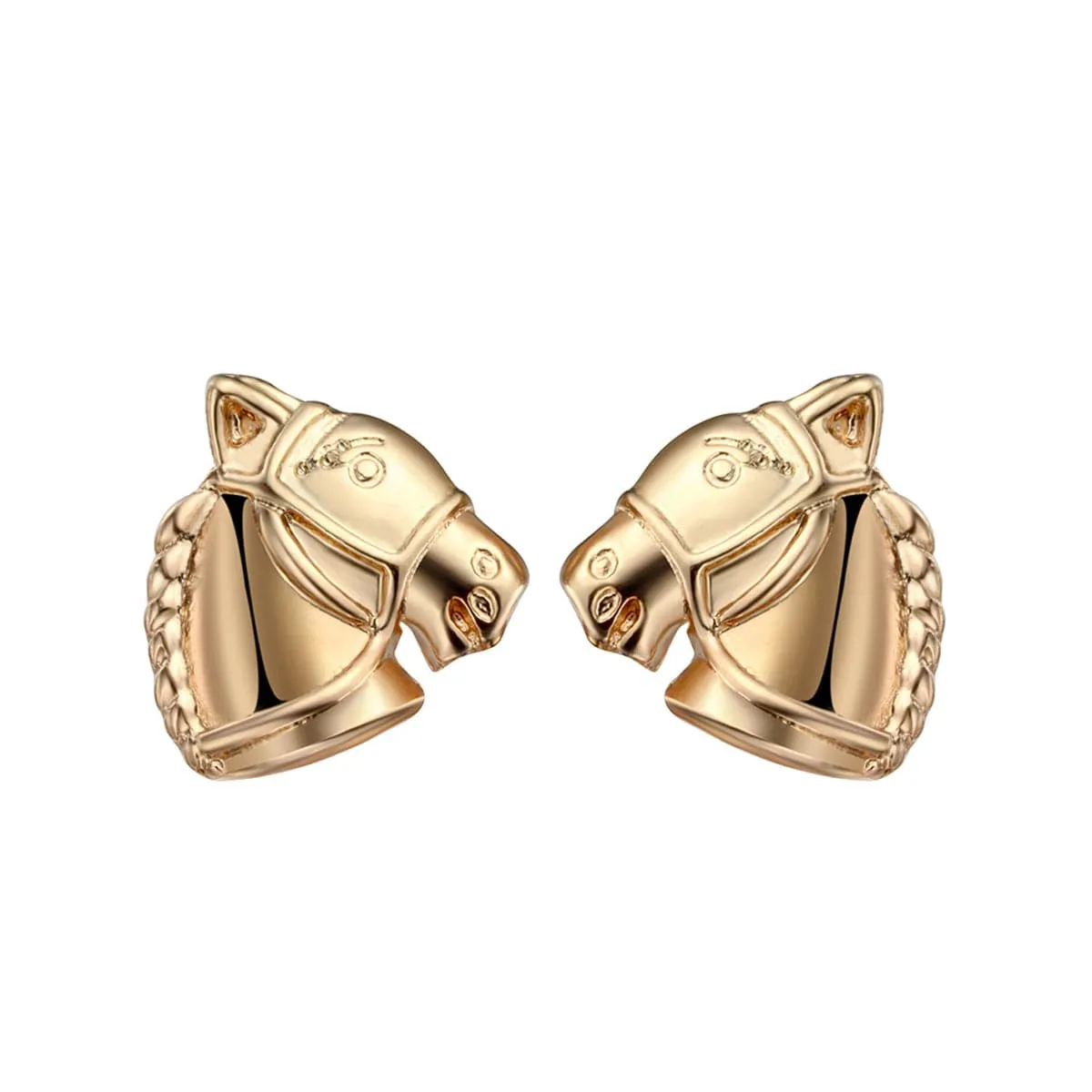 18K Gold-Plated Horse Head Stud Earrings