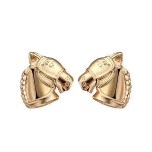 18K Gold-Plated Horse Head Stud Earrings