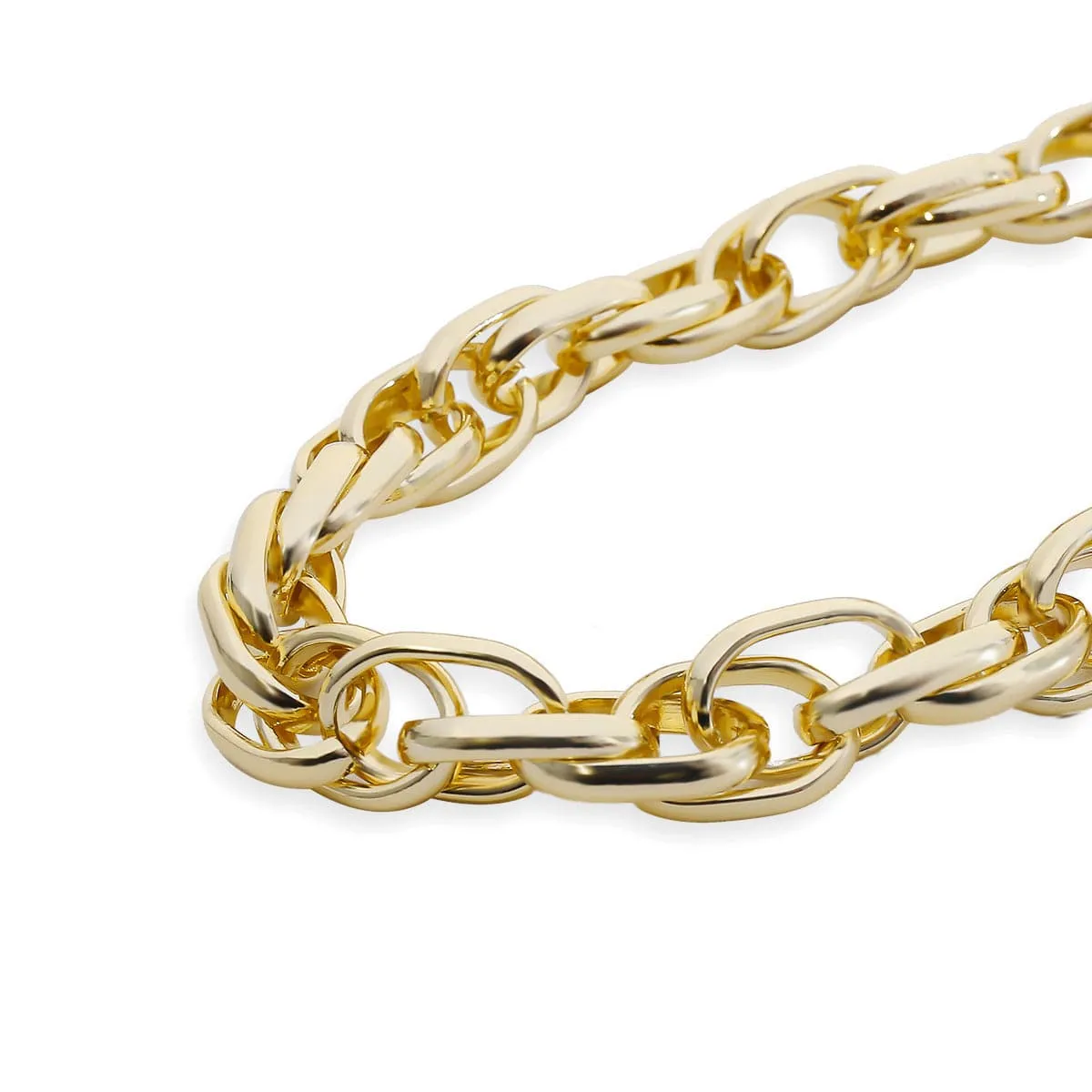 18K Gold-Plated Interlocked Chain Choker Necklace