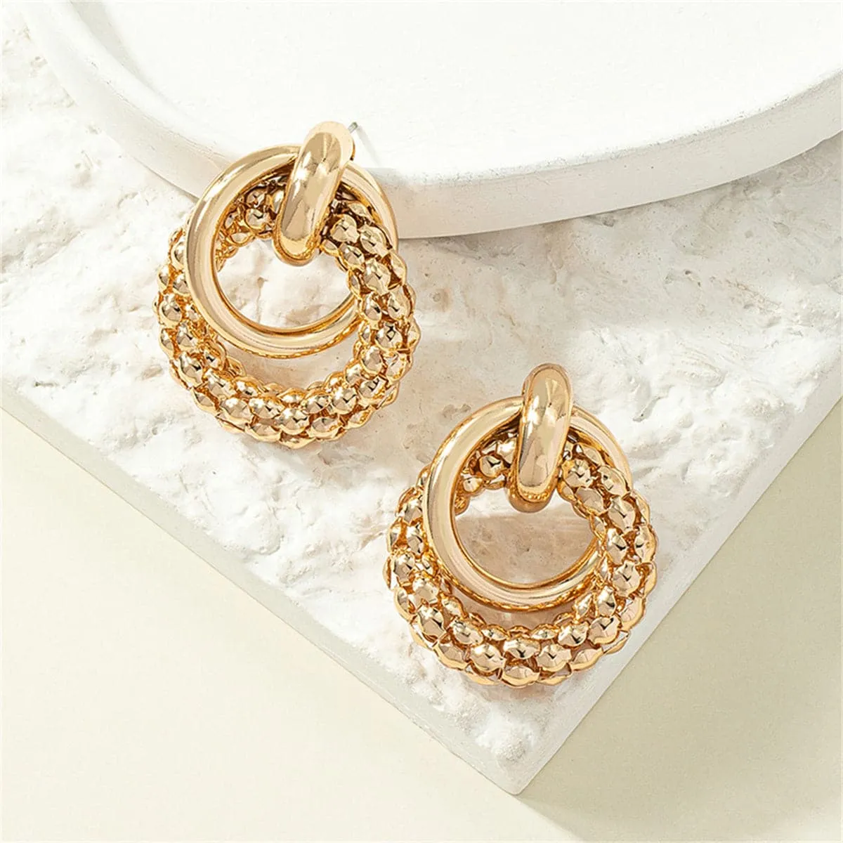 18K Gold-Plated Interlocked Hoop Earrings