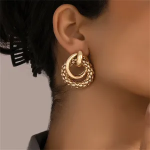 18K Gold-Plated Interlocked Hoop Earrings